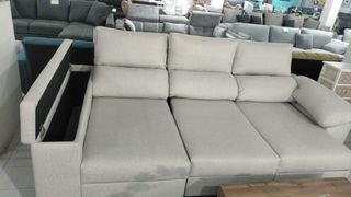 Divano letto in tessuto beige