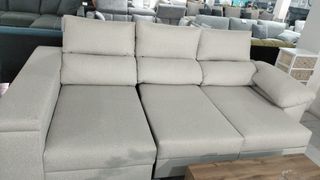 Divano letto in tessuto beige
