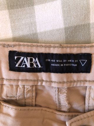 Pantalón chino Zara T.40 Beige