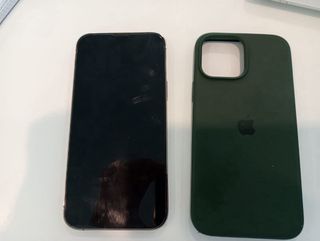 iPhone 13 Pro Max Dorado y Funda Verde
