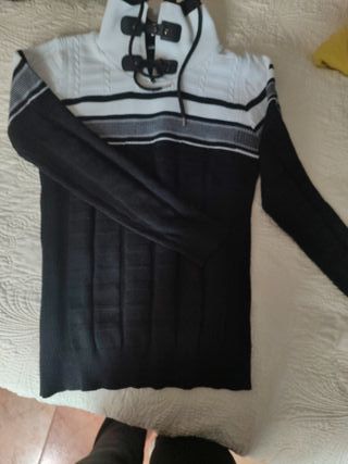 Maglione bianco e nero da uomo