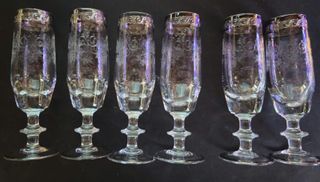 Set bicchieri cristallo con profili argento 925