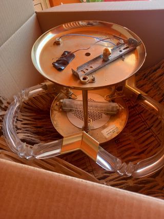 Lámpara colgante cristal y metal dorado