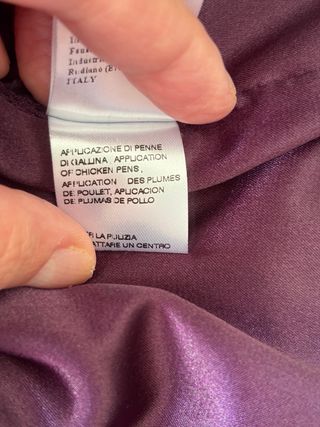 Abrigo de plumas morado talla única