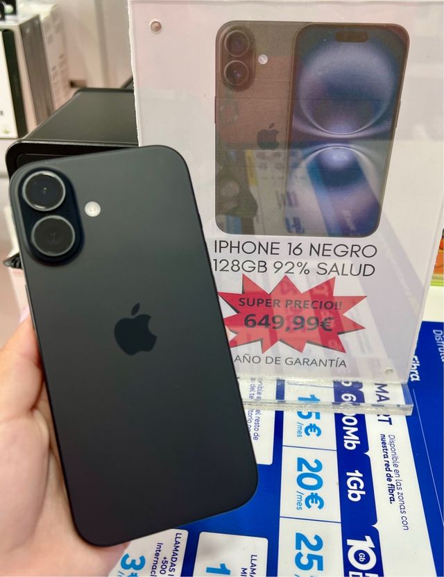 IPHONE 16 NEGRO 128GB 92% SALUD