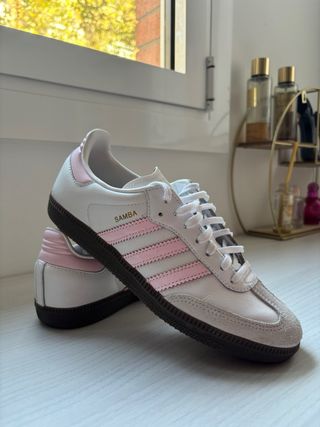Adidas Samba Blancas y Rosas Talla 38
