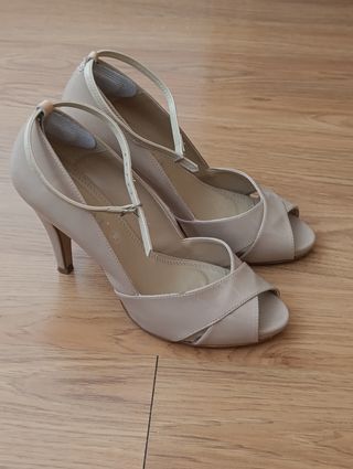 Zapatos Peep Toe Nude Talla 39