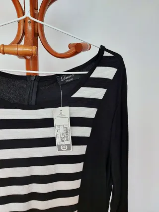 Vestido largo negro y blanco rayas nuevo Talla 52