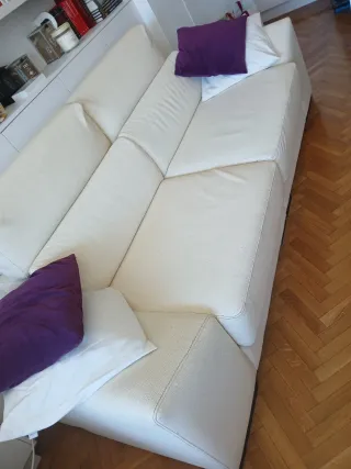 2 Sofás Piel Beige +sillas