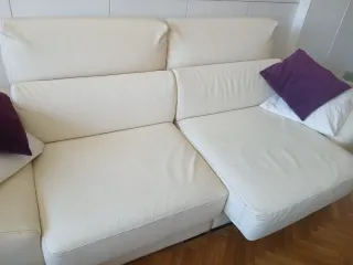 2 Sofás Piel Beige +sillas