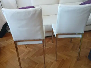 2 Sofás Piel Beige +sillas