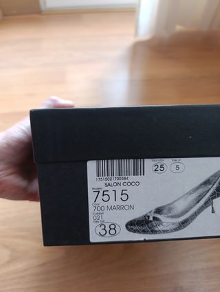 Zapatos salón Massimo Dutti coco marrón/dorado 38