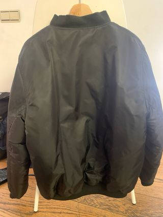 Chaqueta Bomber Negra Naranja