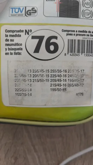 Cadenas de tela para nieve DRIVETEX Talla 76