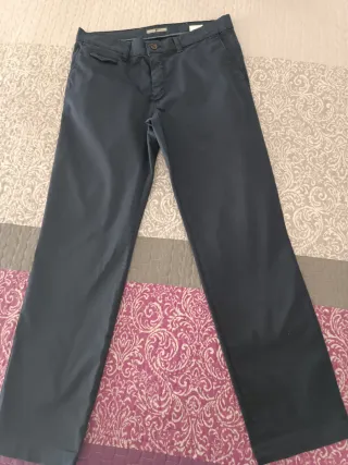 Pantalones de vestir azul marino para hombre