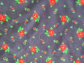 Falda Baturra Azul Flores Rojas