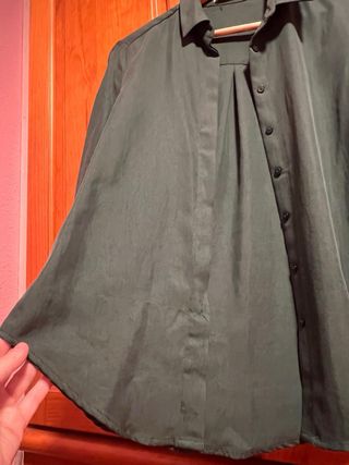 Camisa MNG Suit fluida verde oliva Talla XS