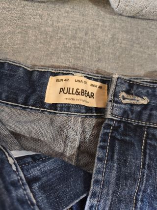Pull&Bear Pantalón Vaquero Corto Cargo Talla L