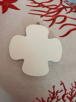 Decorazione Sacra Famiglia Croce Ceramica