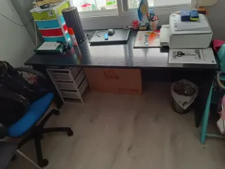 Mesa de escritorio Madera maciza Color Negro