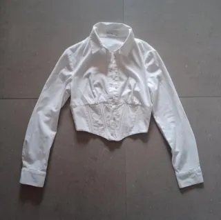 Camisa Bershka Torera Blanca Mujer