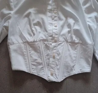 Camisa Bershka Torera Blanca Mujer