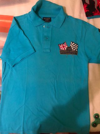 Polo Hackett manga corta azul