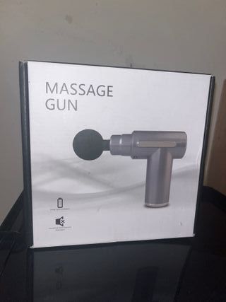 Pistola Masajeador Muscular Negra y Dorada
