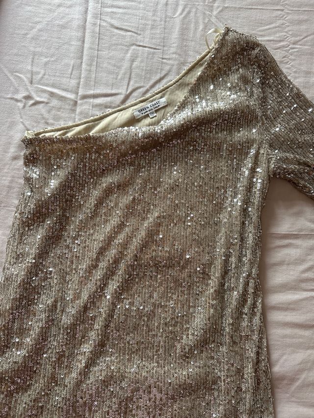 Vestido lentejuelas dorado plateado