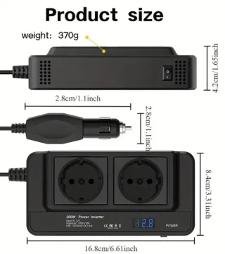 Convertidor Corriente Coche 200W