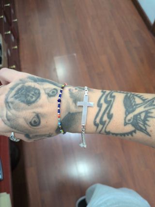 Pulsera de plata cruz