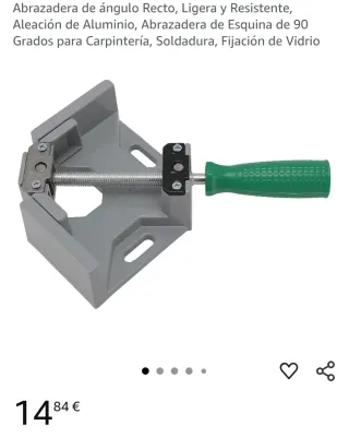 Abrazadera de ángulo recto para carpintería