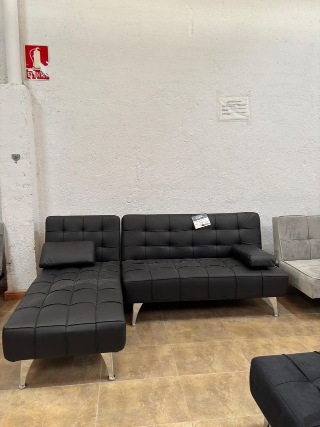 Oferta!! Sofá cama en L negro - envio Rápido