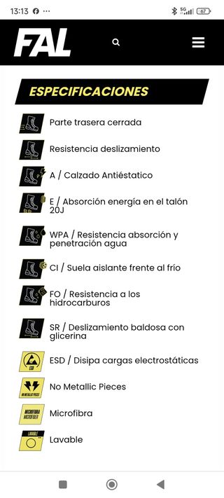 Zapatos de seguridad negros talla 40
