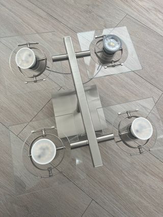 Lámpara techo 4 focos Ikea plateada