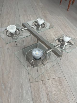 Lámpara techo 4 focos Ikea plateada