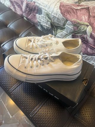 Converse plataforma blancas