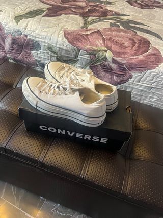 Converse plataforma blancas