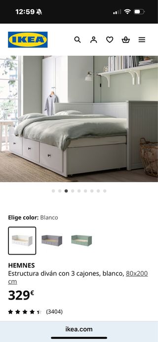 Estructura Diván IKEA HEMNES Blanca
