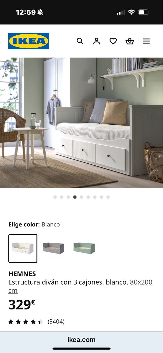 Estructura Diván IKEA HEMNES Blanca