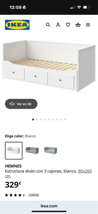 Estructura Diván IKEA HEMNES Blanca
