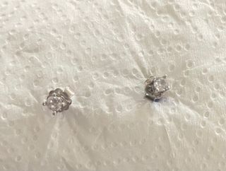 Pendientes Oro Blanco y perla Diamante 