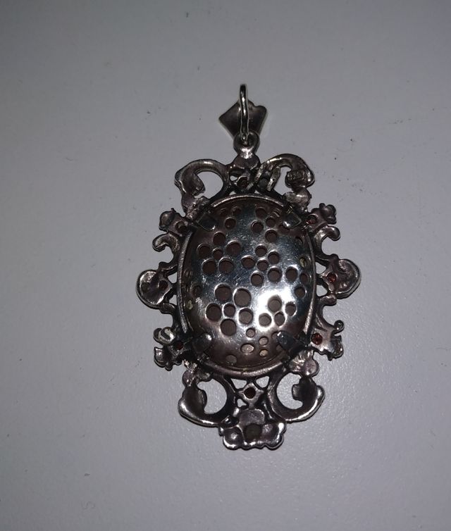 Colgante Camafeo Plata y Nácar Rosa