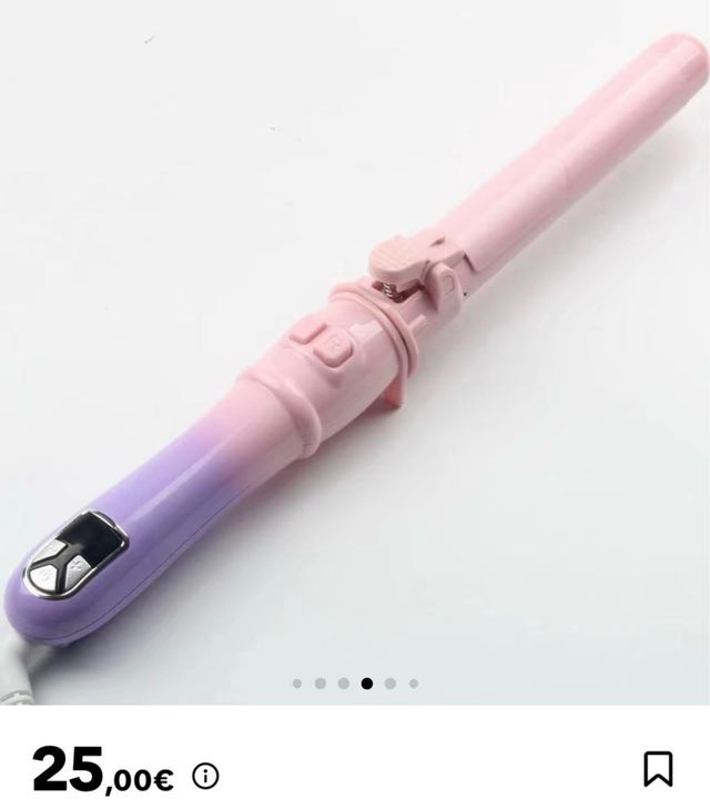 Rizador de pelo rosa y morado