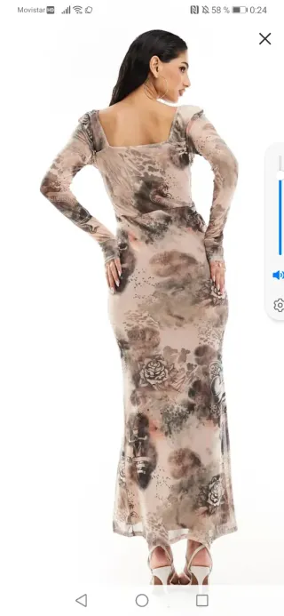Vestido largo estampado talla S