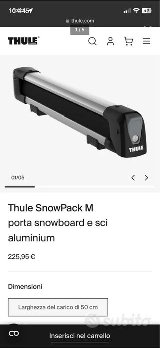Portasci e snowboard Thule SnowPack M