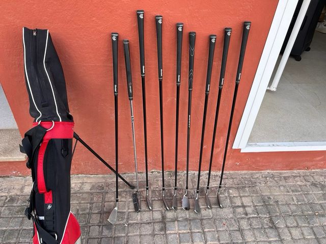 Lote Palos Golf + Bolsa Trípode + pelotas