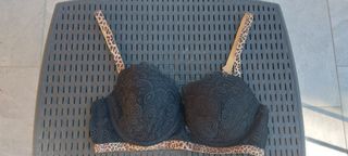 Reggiseno Intimissimi Nero Pizzo Animalier