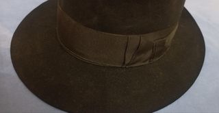 Sombrero ala corta, de lana Fieltro Negro Años 50