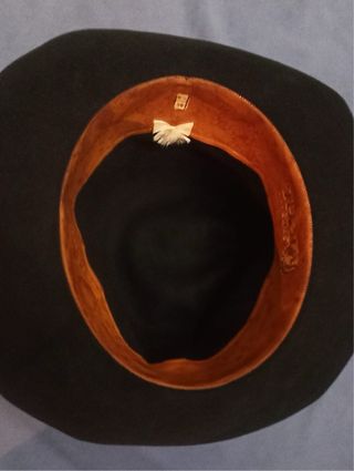 Sombrero ala corta, de lana Fieltro Negro Años 50